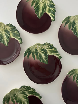 Le Marché eggplant plate set