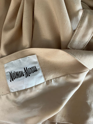 Natural silk waist-wrap trench
