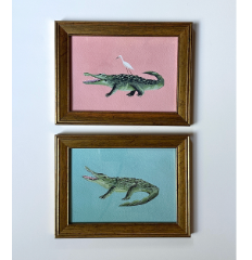 Gator Prints pink blue, sold as set