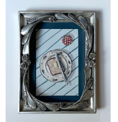 Breakfast in ornate vintage frame