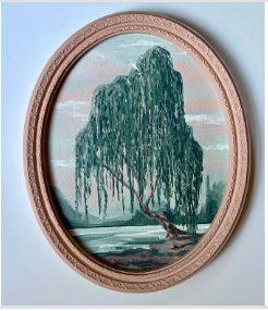 Romantic Willow in matte rose oval