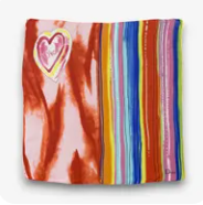 Heart motif with stripes pink shimmer, 26" HRE