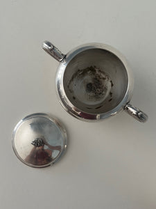 Silver cream and sugar pair