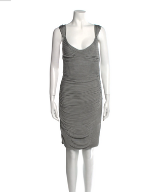Silver liquid drape dress
