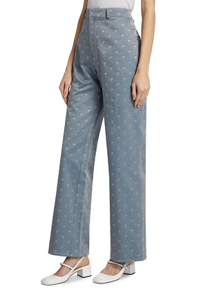 Annie jacquard wide-leg trousers