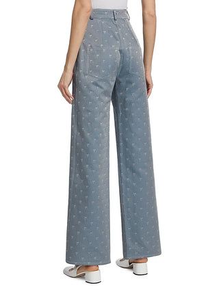 Annie jacquard wide-leg trousers