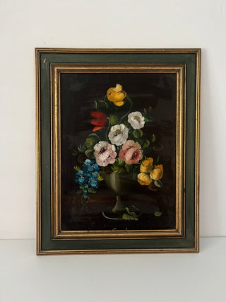 Framed floral still life portraits