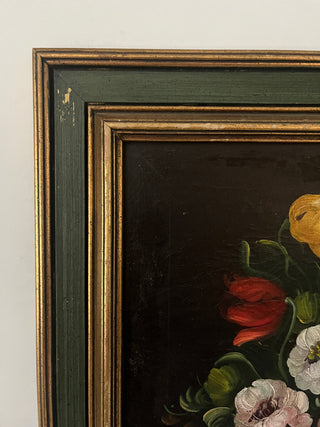 Framed floral still life portraits