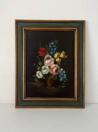 Framed floral still life portraits