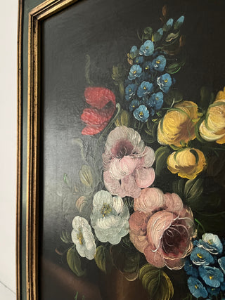 Framed floral still life portraits